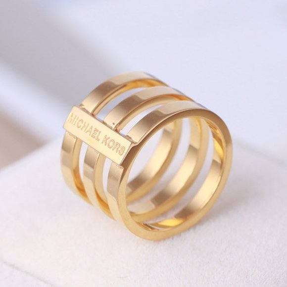 Michael Kors Hollow Letter Three-layer Rings Size6 - Picture 1 of 7